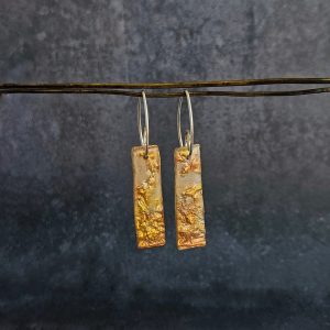 Pendientes Rectángulo dorado de CD