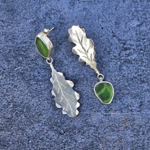 Pendientes Hoja de Roble asimétricos