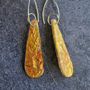 Pendientes Lágrima grande dorada de CD