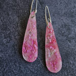 Pendientes Lágrima grande rosa nácar de CD